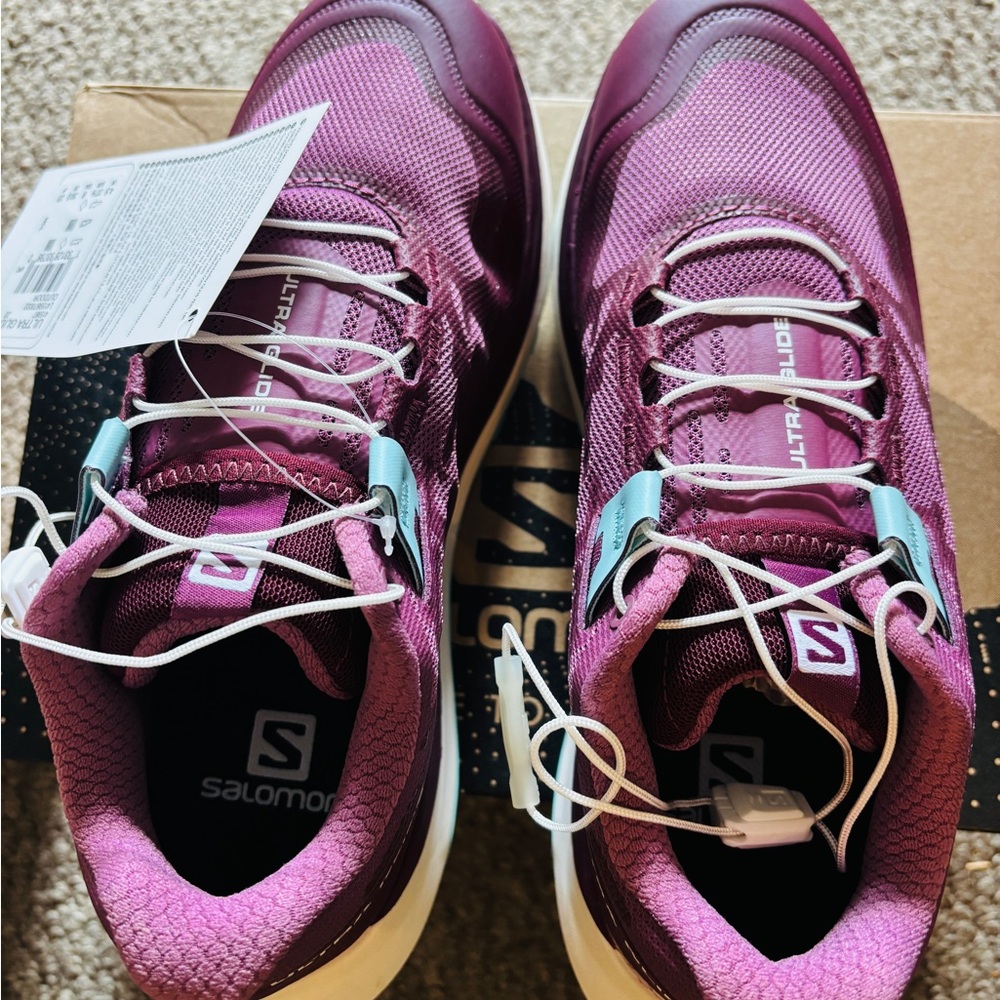 New Salomon Ultra Glide W Trail Running Shoes Women's Size 6 Purple Contagrip®